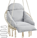 Hanging Chair. Hammock Chair with Thick Cushion. Boho Swing. Holds 264 lb. Accessories Included. Dove Gray. UGDC042G11.