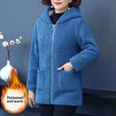 Thickened Hooded Cotton Jacket Women's Warmth Winter Coat Fleece Lined Mommy Style Outerwear Chinese Brand AE Stock