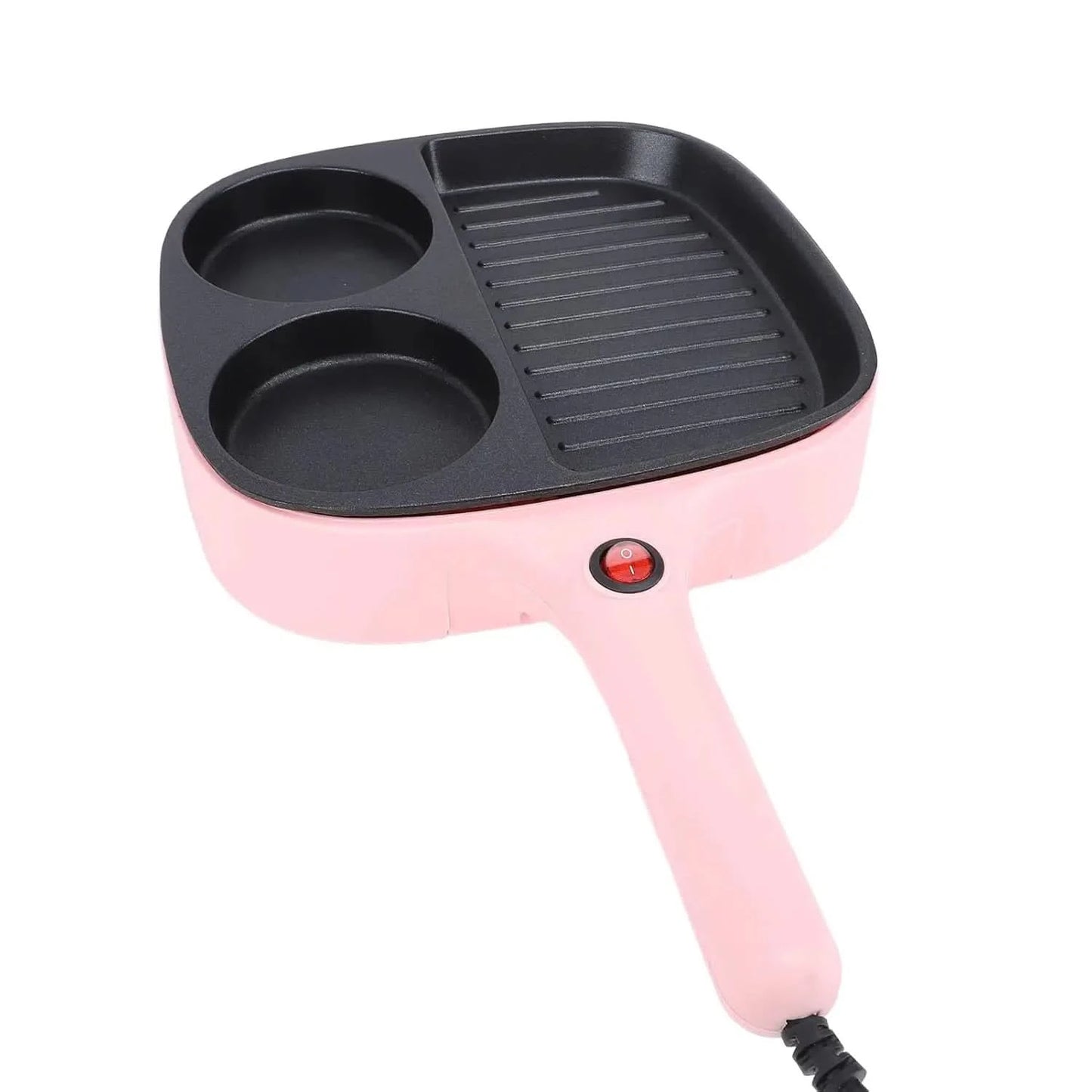 Electric Breakfast Sandwich Maker Nonstick Egg Pan Divided Grill Burger Machine Pink for Kitchen (US Plug 110V) - M & M Global