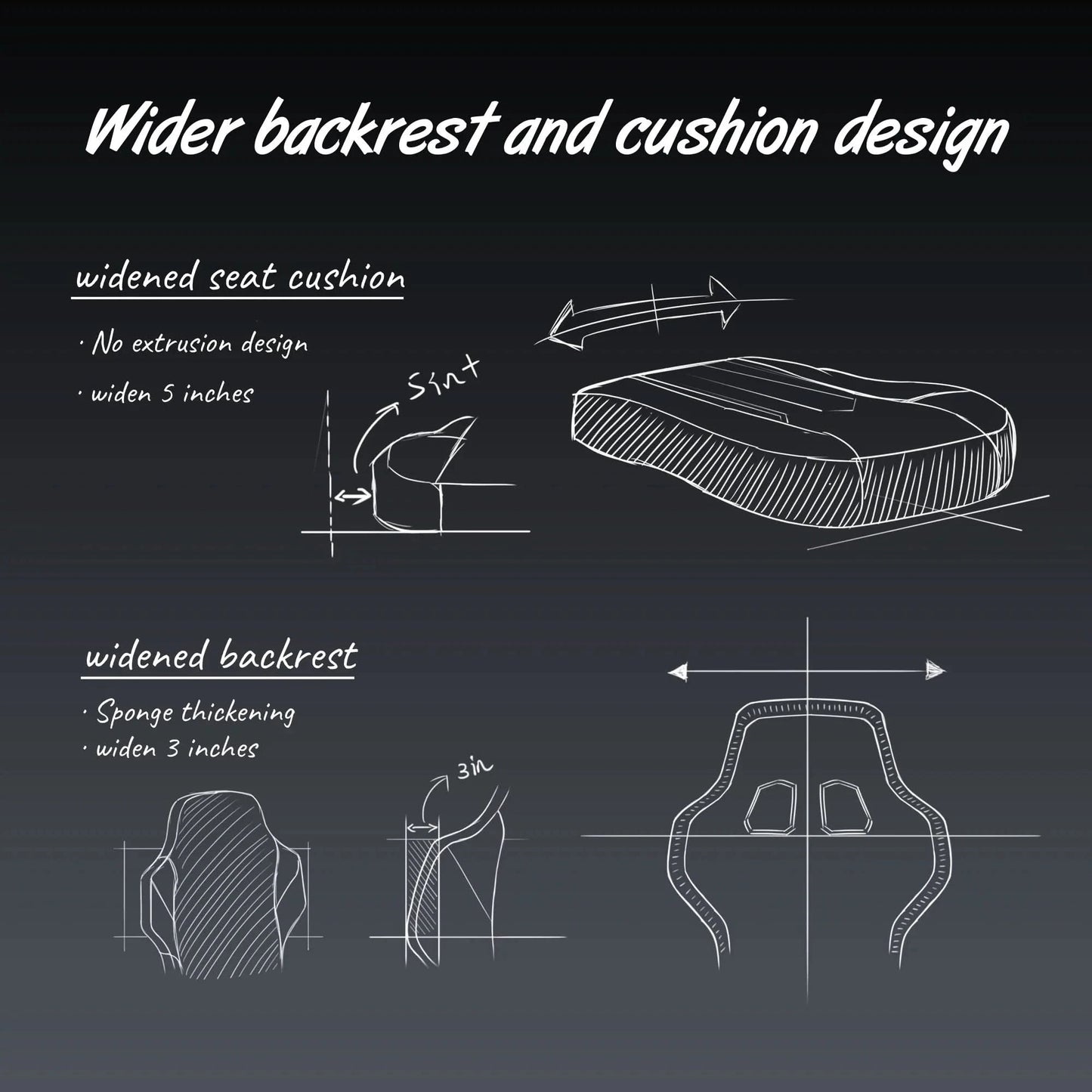 Dowinx Gaming Chair with Pocket Spring Cushion, Ergonomic Computer Chair High Back, Reclining Game Chair Pu Leather 350LBS