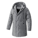 Men Long Parka Fashion Brand Casual Winter Windbreaker Jacket with Hood Coats Fashion Clothing Men All-match Thicken Warm Parkas