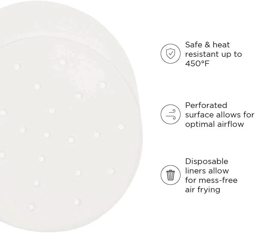 Touch Air Fryer, The Most Compact And Healthy Way To Cook Oil-Free, 5 Quart & Disposable Air Fryer Liners, Heat-Resistant Parchm - M & M Global