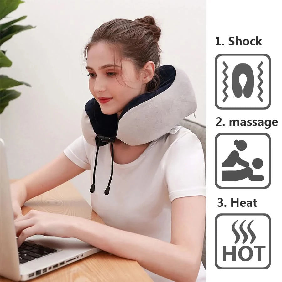 Rechargeable Neck Massager U shaped Pillow Multifunctional Portable Shoulder Cervical Massager Outdoor Home Car Relaxing Massage - M & M Global