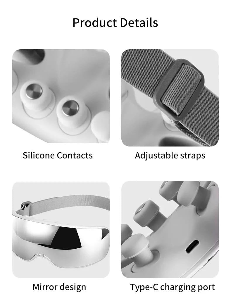Eye Massager Acupoint Vibration Pulse Hot Compress Eye Care With Bluetooth Music Relieve Fatigue Visible Eye beauty instrument - M & M Global