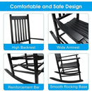 Outdoor Rocking Chair Set, Wood Porch Rocker, 2 Wooden Rocking Chair With Outdoor Side Table, Perfect for Indoor or Outdoor, All