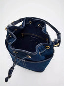 2024 Autumn/Winter new denim hand bill shoulder bag Fashion canvas bucket bag - M & M Global