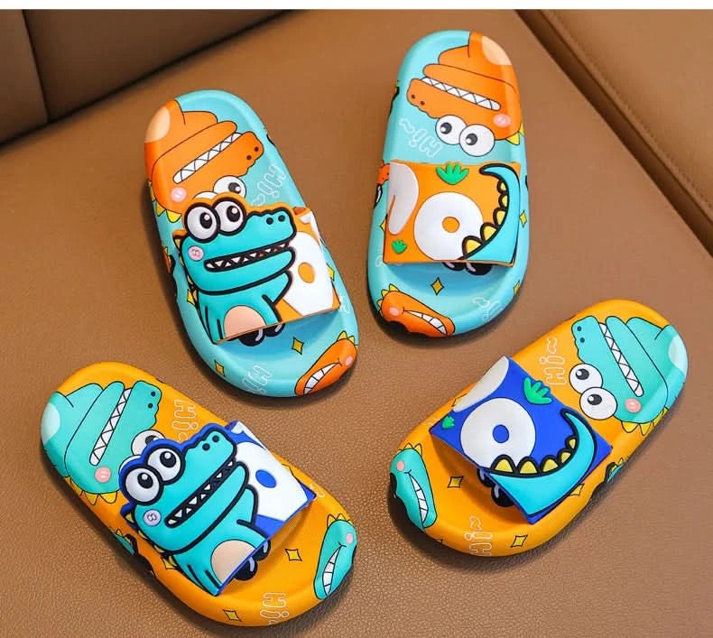 Cartoon Dinosaur Children Slippers Boy Girls Casual Shoes Flat Beach Water Shoes Indoor Soft Kids Cute Flip Flops for Boy Girl - M & M Global
