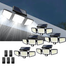 IP65Waterproof Triple Head Outdoor Solar Light, 210LED 2500LM Motion Sensor Safety Light for Porch, Garage, Yard Entrance, Patio - M & M Global