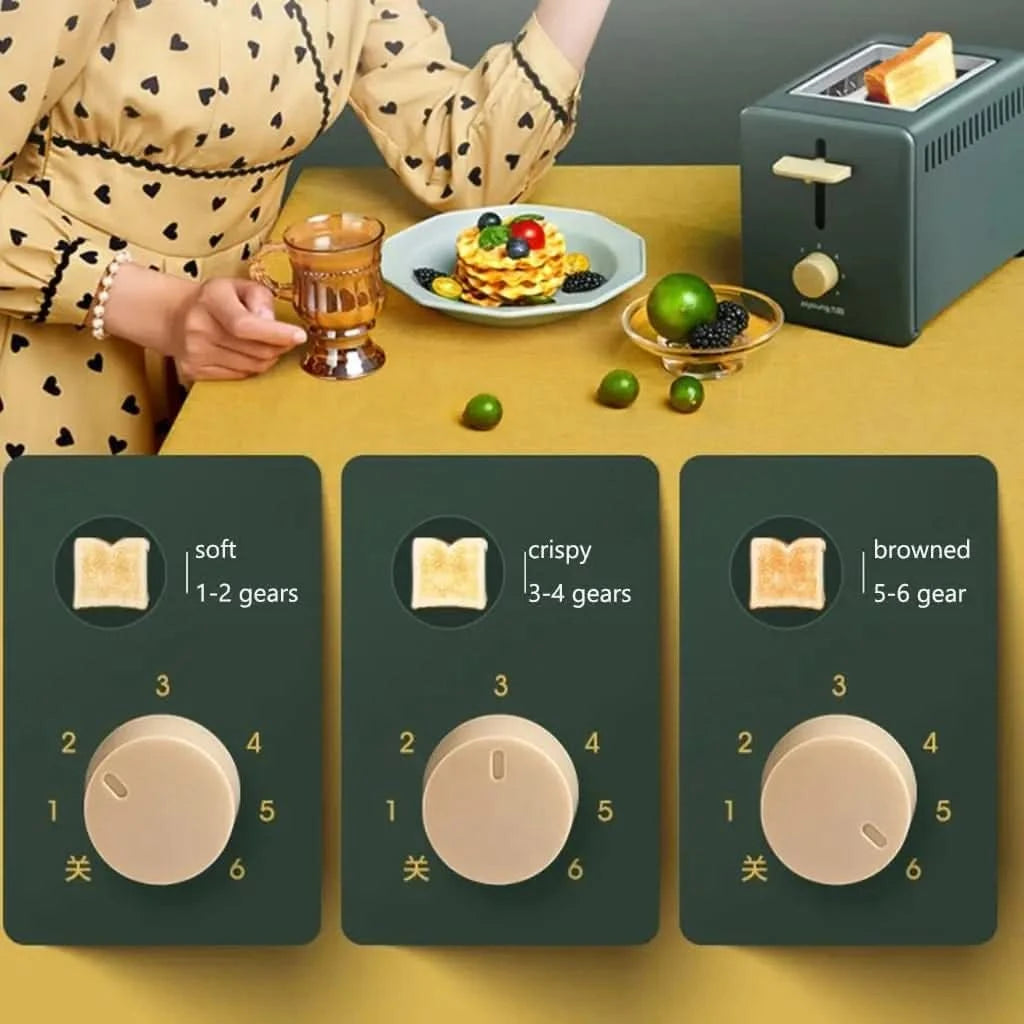 Toaster Ovens 2-Slice Toaster, Home Toast Fully Automatic Sandwich Maker, Multifunctional Breakfast Maker, Removable Crumb Tray, - M & M Global