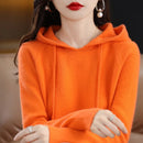 Hooded Sweater Fashion Women Autumn Winter Long Sleeve Solid Color Knitted Hoodies Lady Loose Drawstring Casual Pullover Hoodie