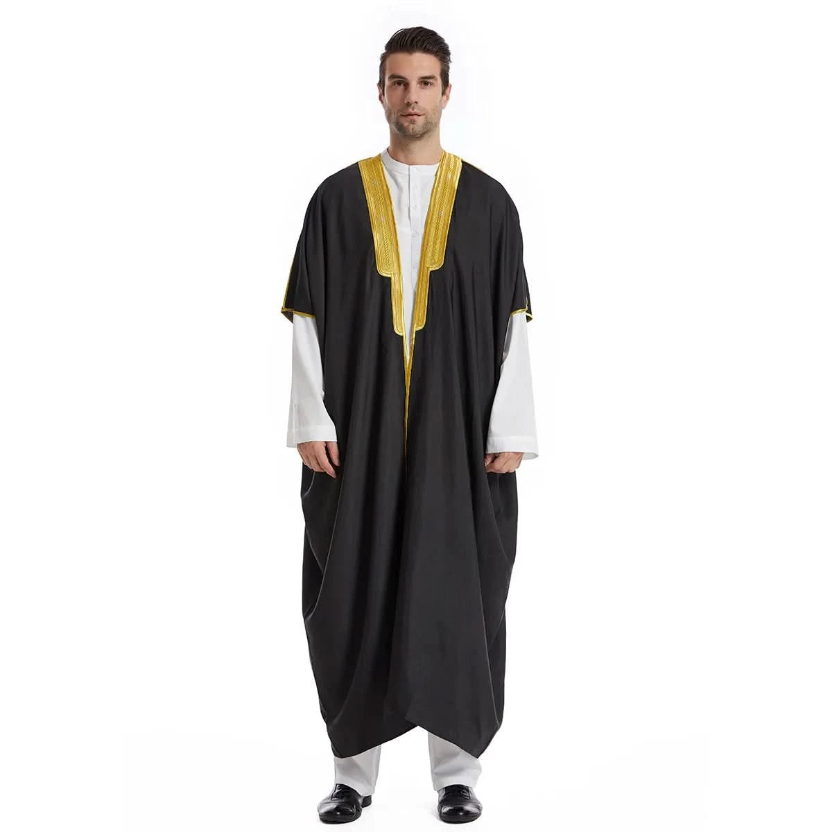 Muslim Arab Men Thobe Thawb Caftan Eid Jubba Thobe Mens Cardigan Abaya Long Dress Ramadan Robe Saudi Arab Musulman Caftan Dubai - M & M Global