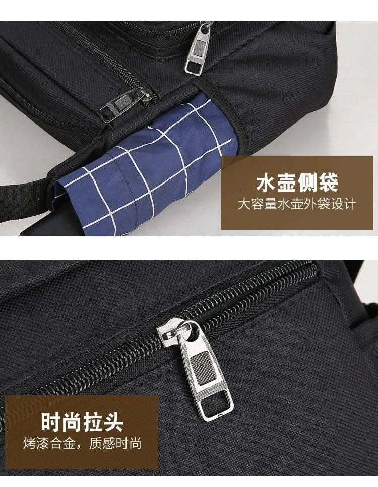 Business Fashion Men's Shoulder Bag Women's Crossbody Bag Large Capacity Multipurpose Travel Bags Tool Bag Oxford Cloth Material - M & M Global