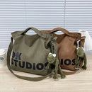 Vintage Canvas Messenger Bag, Retro Large Capacity Shoulder Bag, Women's Casual Handbag & Tote Hobo Purse - M & M Global