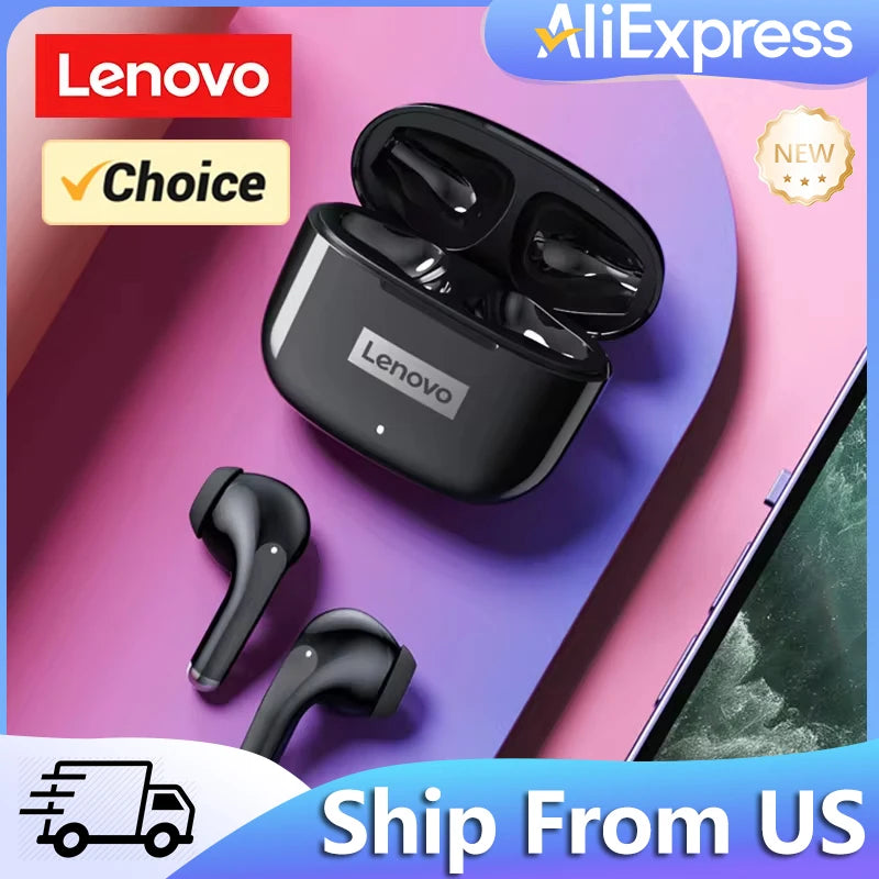 Ship From US Lenovo LP40 Pro Bluetooth Wireless Earphones Low Latency Sports Music Headphones Noise Reduction Earbuds