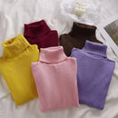 Korean High Collar Knitted Long Sleeve Base Shirt Pure Color Slimming Versatile Underwear Elegant Inner Long Top Women's Fashion