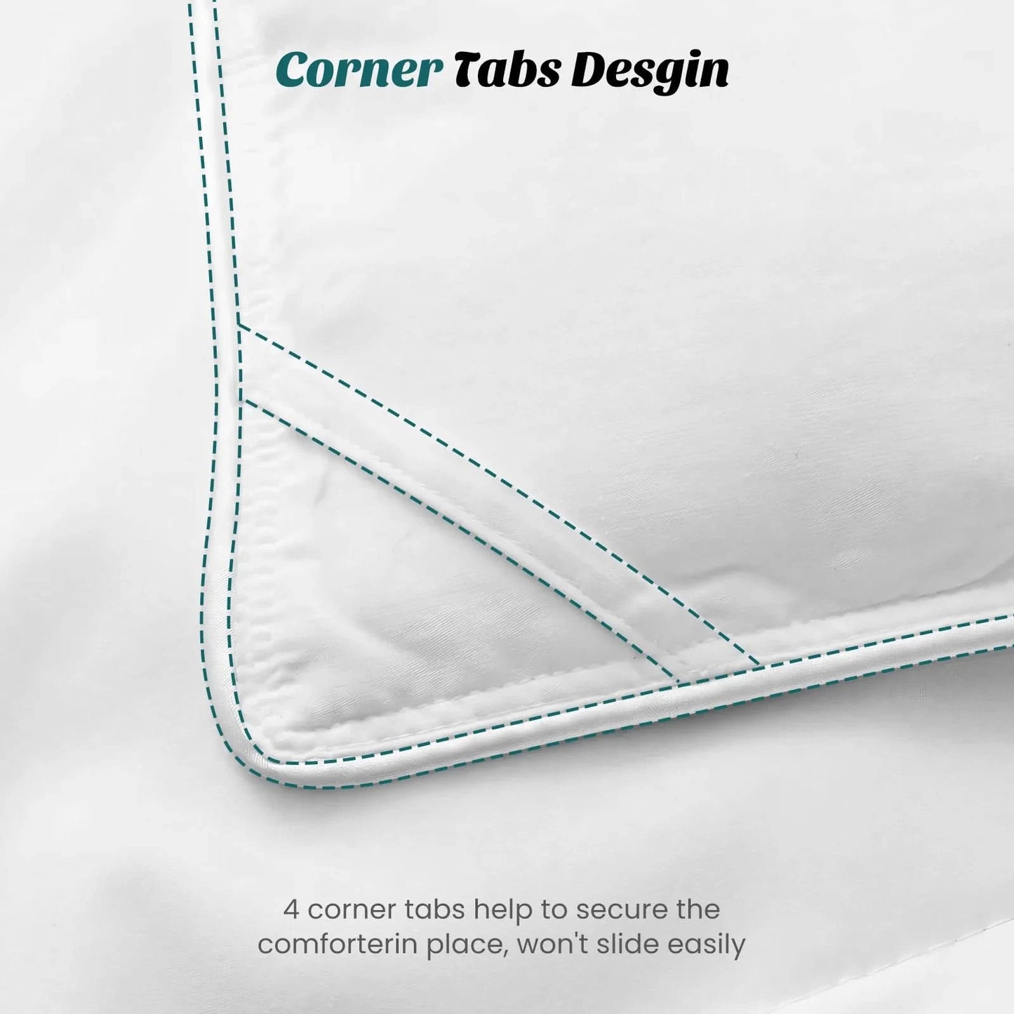 JHK Comforter King Size All Season Blanket with Corner Tabs Box Stitched Comforter Easy To Wash Bedding 102" x 90" For Bedroom ﻿