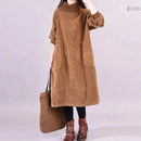 Large Size Women Dress Winter Dress Women Lady Vestidos Long Sleeve Warm Long Dress - M & M Global