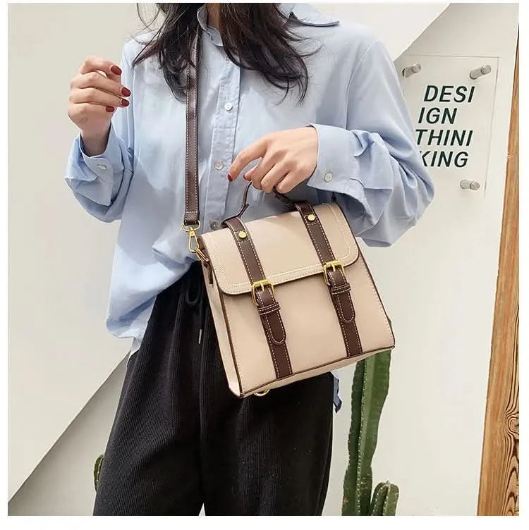 Vintage women messenger bags pu leather female shoulder bag small ladies Totes 2024 new Multifunction schoolbag bagpack handbag - M & M Global