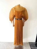 YUDX Pleated 2024 Fall New Handmade Pleated Women's Dresses Loose Plus Size Women's High Smocked Dress Long Dress - M & M Global