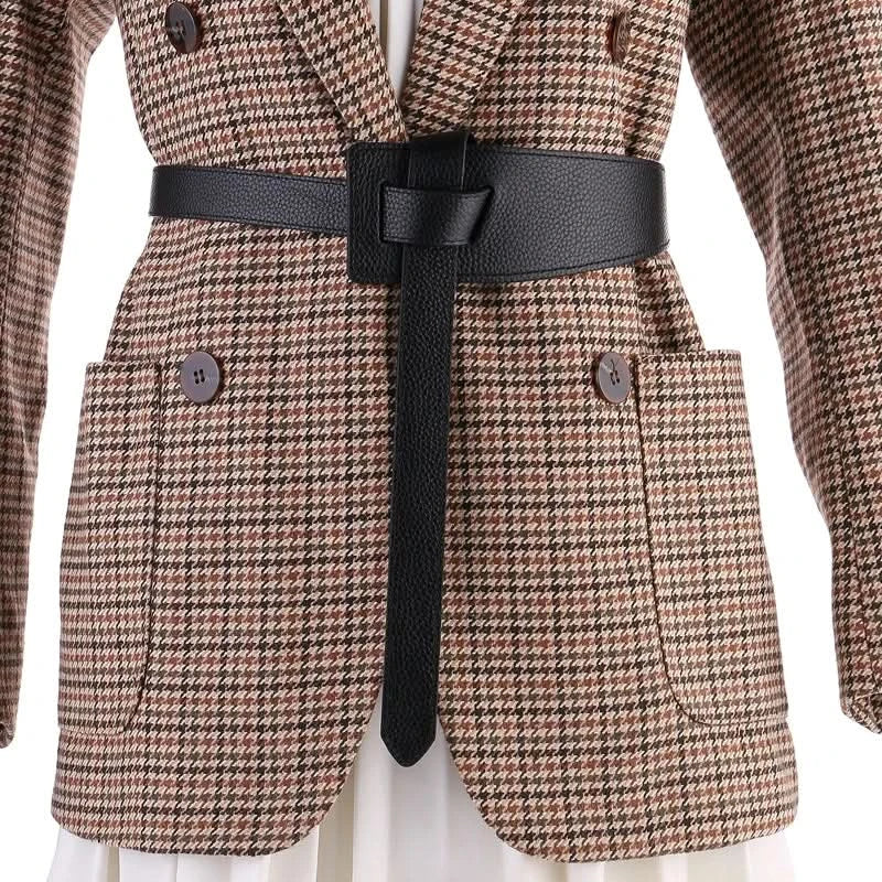Knotted Belts for Women Belt Lady Waistband Soft Genuine Leather Suede Cowhide Waist Belt Straps Long Dress Coat Accessories - M & M Global