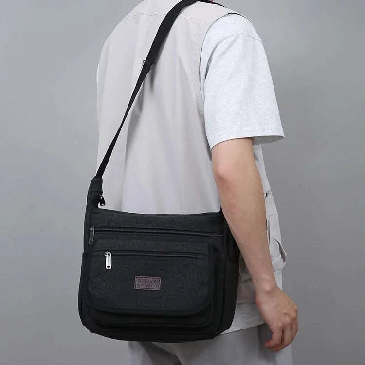 Casual shoulder bag, men's multi pocket crossbody bag, mailman bag, work bag, daily use - M & M Global