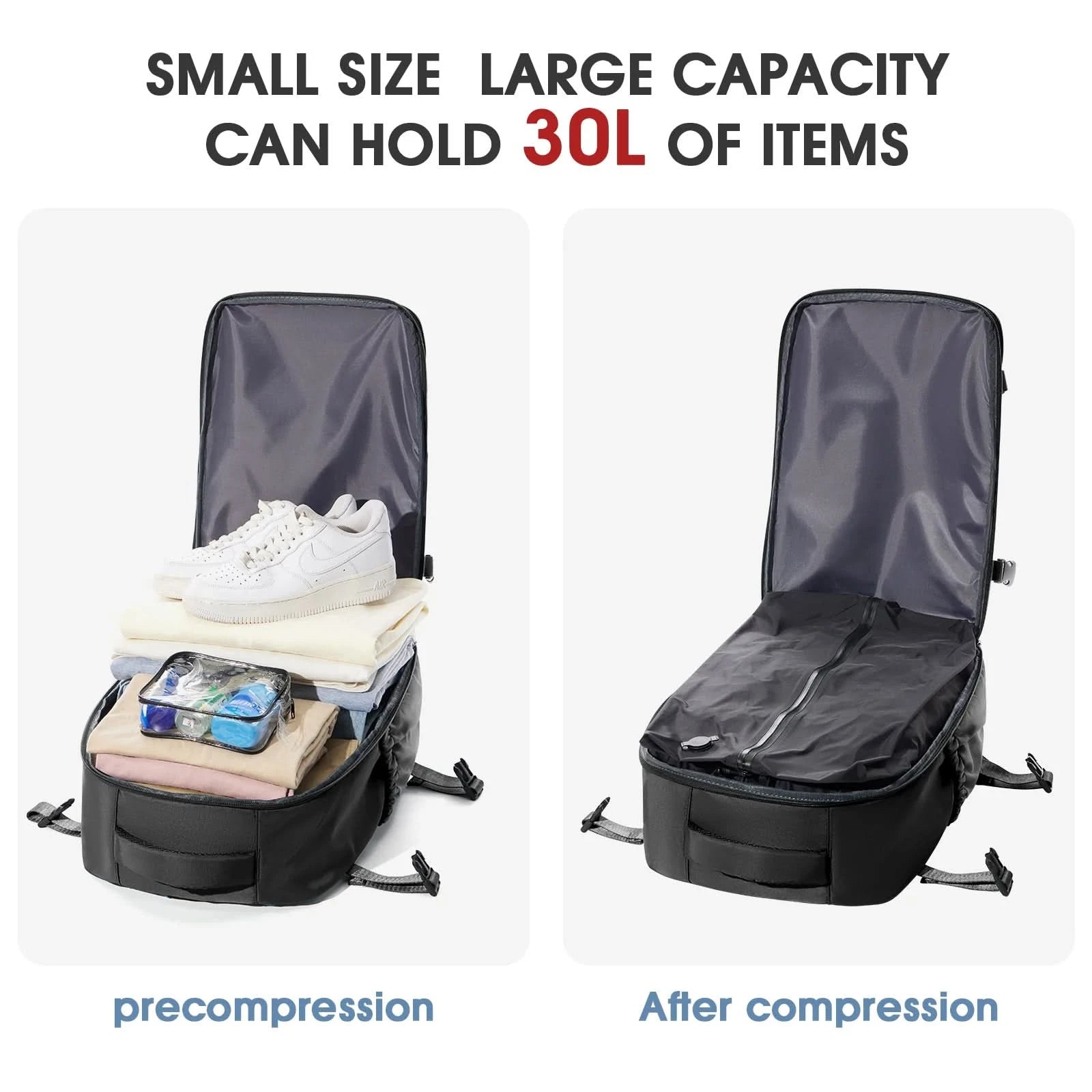 Vacuum Backpack Travel Bag for Men Large Capacity airback Backpack Business Laptop Backpack Women Expandable Backpack School Bag - M & M Global