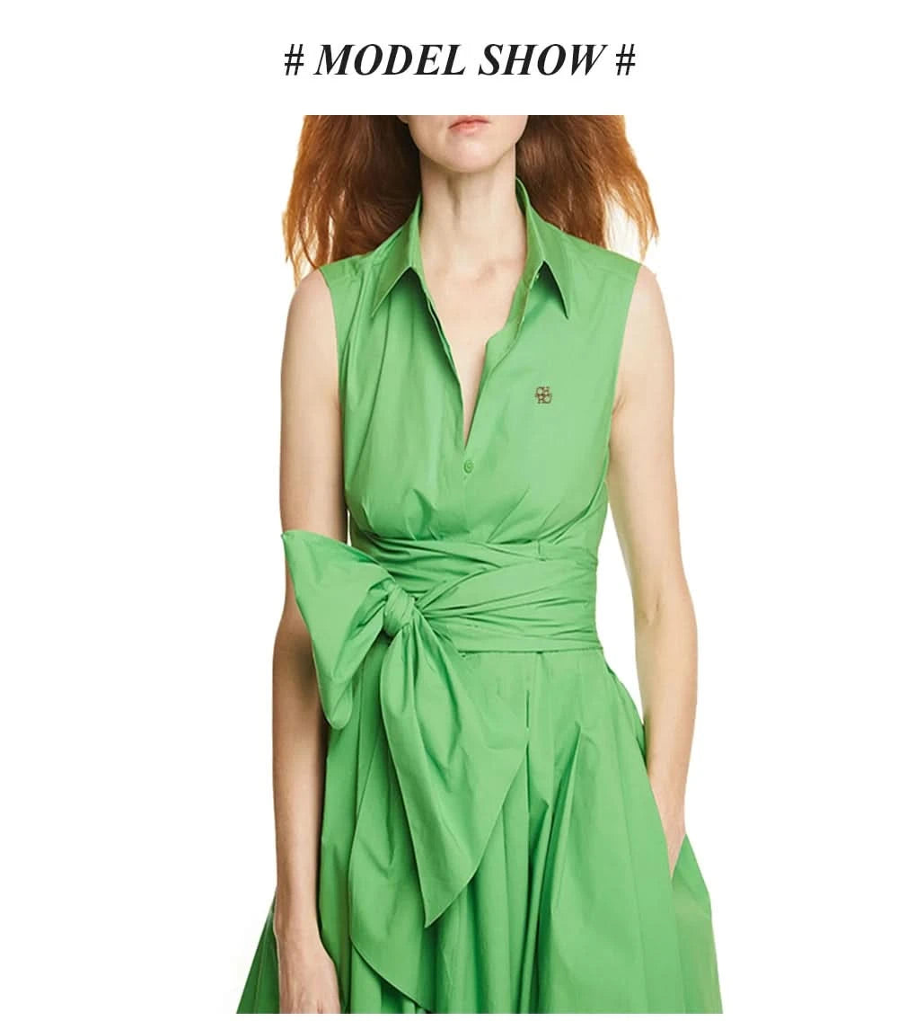 Sleeveless Women Dress Party Dresses Long Dress Single Row Buckle Lace Up Design Casual Dresses Summer Beach Dress Women Dresses - M & M Global