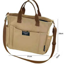 Urban Minimalist Female Student Large Capacity Commuting Horizontal Canvas Single Shoulder Diagonal Cross Portable Tote Bag - M & M Global