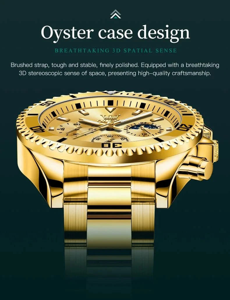 OLEVS Watches For Men Classic with Date Dress Luxury Big Face Waterproof Luminous Men's Wrist Watch Stainless Steel Men Watch - M & M Global