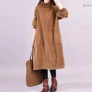 Large Size Women Dress Winter Dress Women Lady Vestidos Long Sleeve Warm Long Dress - M & M Global