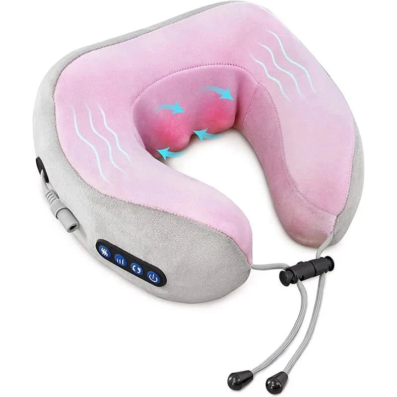 Electric Neck Massager With Heat Vibration 3D Kneading Shiatsu Massage U Shaped Pillow For Shoulder Cervical Pain Relief Fatigue - M & M Global