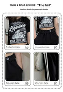 Girls' summer casual suit, new children's fashionable T-shirt, casual pants, summer dress, foreign short-sleeved two-piece set, - M & M Global