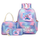 3Pcs Lilo Stitch Colorful Backpack Set With Tote and Pouch Large Capacity Lightweight And Breathable Outdoor Knapsack - M & M Global