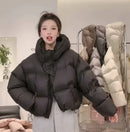 2025 New Fashion White Duck Down Jacket Hooded Women Autumn Winter Warm Over Size Casual Short Thick Outwear Female Coat