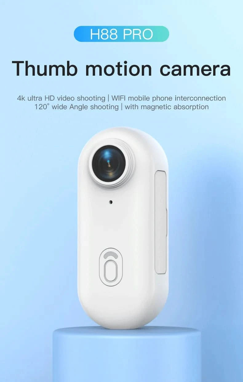Pocket 4K Mini Camera  Magnetic Wearable Cam with Waterproof Shell WiFi Bike Camera Friendly for Casual Cycling Vlog Home Use - M & M Global