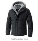 Winter New Thick Plus Size Warm Men's Fake Two-piece Trendy Cotton Jacket with Loose Zipper and Casual Cotton Jacket for Men
