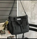 Waterproof Shoulder Bag Women's Multi Pocket Nylon Messenger Bag Preppy Canvas Handbag Women - M & M Global