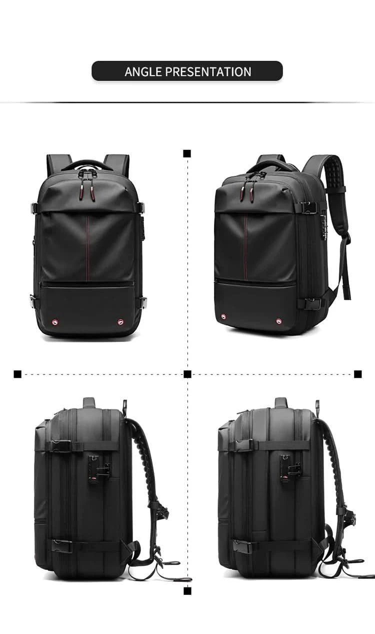 Travel Men 17 inch Laptop Backpack vacuum compression Backpack Business Large Capacity school Backpack expand outdoor backpack - M & M Global