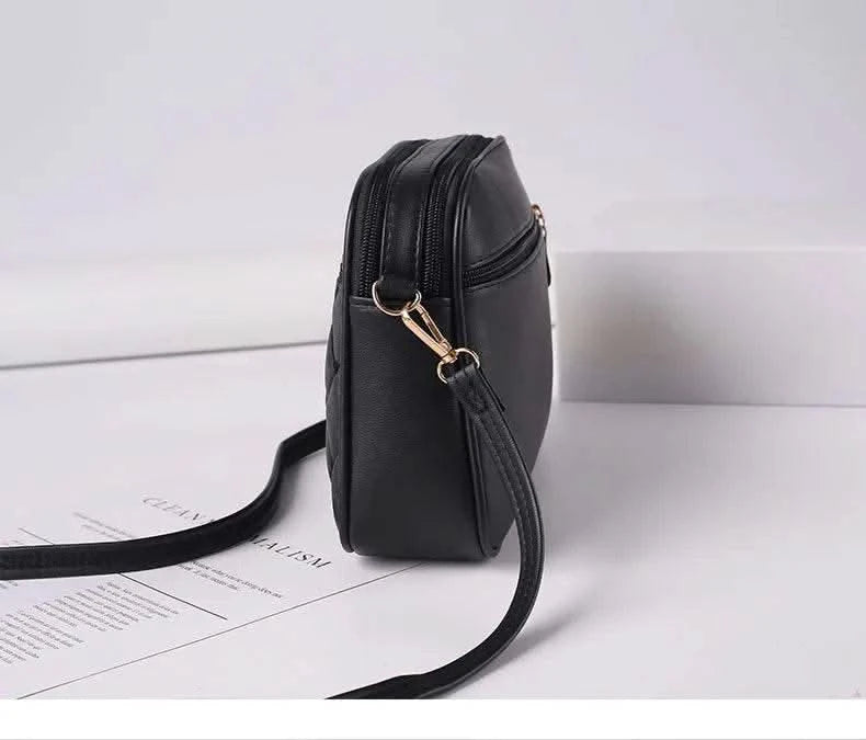 2025 Women's One Shoulder Small Square Handbag New Cross Border Foreign Trade Lingge PU Crossbody Versatile Small Messenger Bag - M & M Global