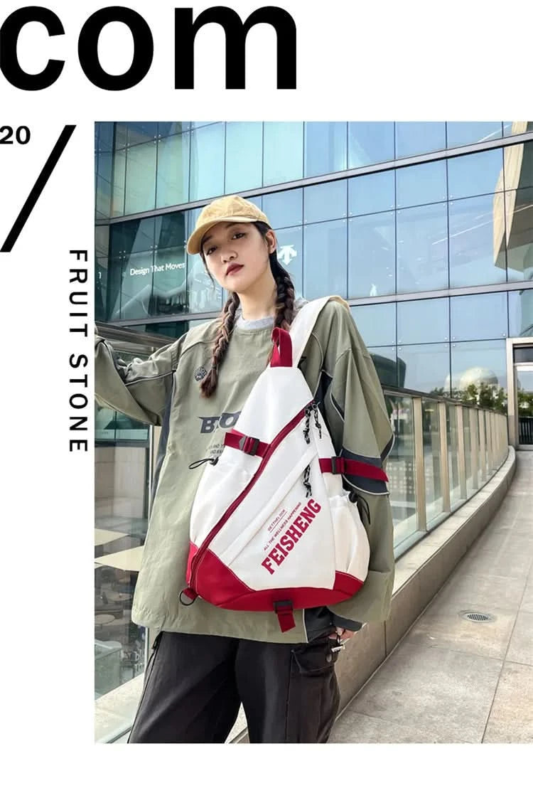 Techwear Style Outdoor Motorcycle Sport Single Shoulder Backpack Unisex Hip Hop Multifunction Chest Bag Tactical Crossbody Bag - M & M Global