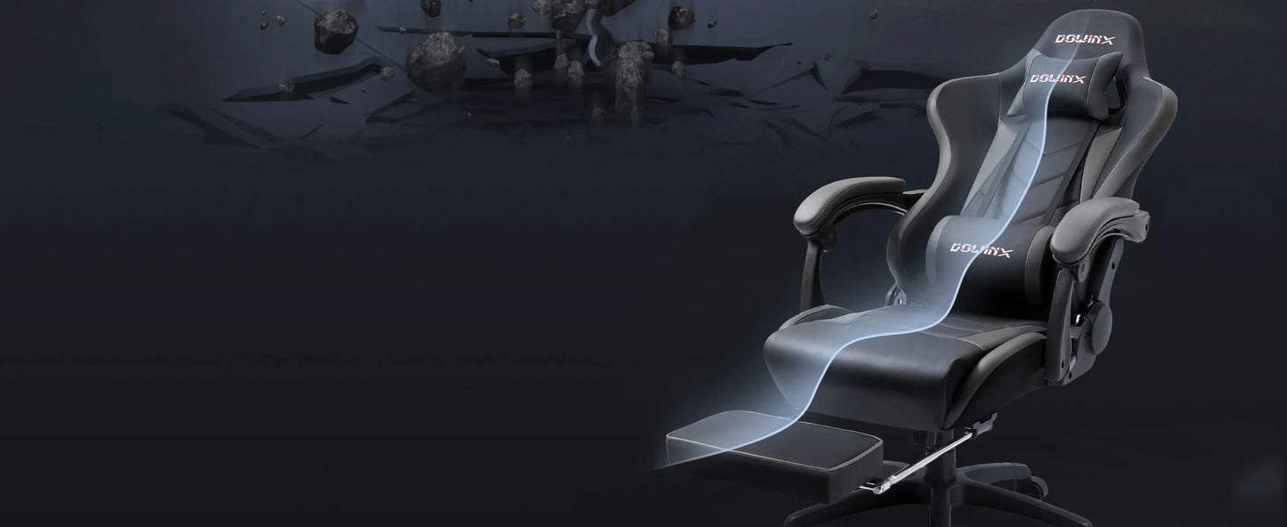 Dowinx Gaming Chair Ergonomic Office Recliner for Computer with Massage Lumbar Support, PU Leather E-Sports Gamer Chairs
