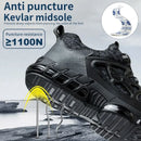 Slack-stab-proof work shoes with elastic buttons and lace-up