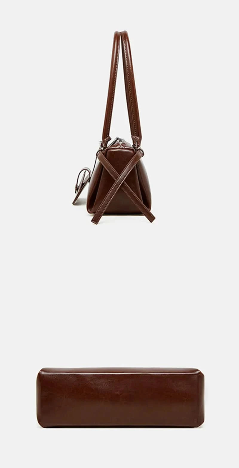 New Women's Rectangle Bag Luxury Designer Shoulder Bags High Quality Cowhide Handbags Fashion Women Baguette Bag 3086 - M & M Global