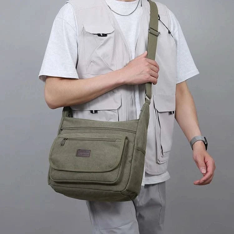 Casual shoulder bag, men's multi pocket crossbody bag, mailman bag, work bag, daily use - M & M Global
