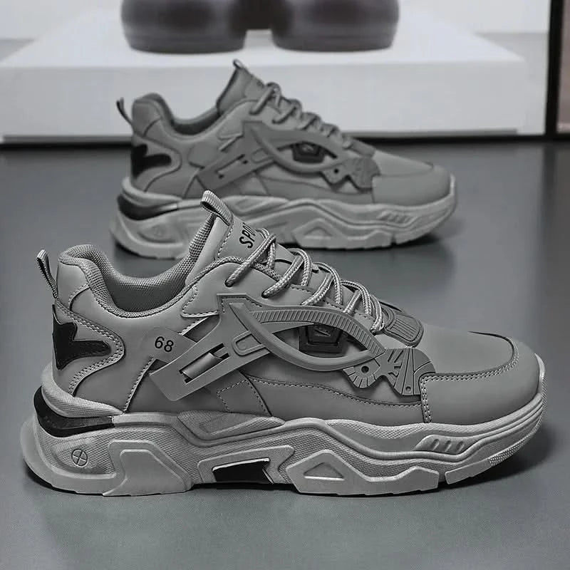 Student height increasing shoes four season new thick sole men's casual sports shoes soft sole comfortable outdoor running shoes - M & M Global