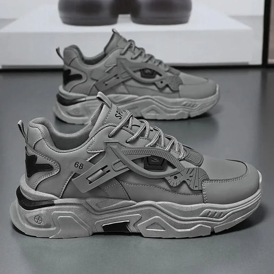 Student height increasing shoes four season new thick sole men's casual sports shoes soft sole comfortable outdoor running shoes - M & M Global