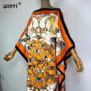 WINYI 2023 new Africa Fashion boho Popular printed twill Kaftan Maxi dress Summer Beach Bohemian Caftan long dress for lady - M & M Global