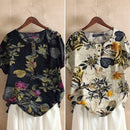ZANZEA Women Cotton Shirt Fashion Floral Printed Tops Ladies Kaftan Chemise 2024 Summer Short Sleeve Blouses Causal O-neck Tunic