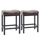 JHK Bar Stools Saddle-Style Pu Leather Upholstered Chair Counter Height Bar Stools with Metal Base Saddle Stools For Kitchen