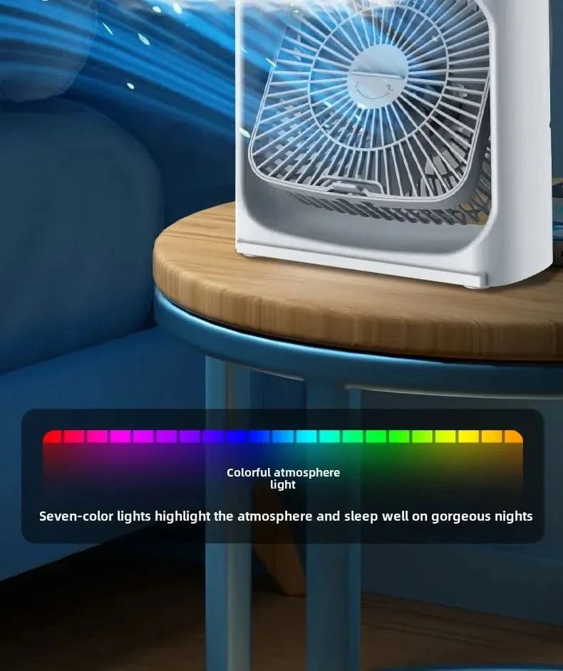 Portable 3 in 1 Mini AC Air Cooler Fan Humidifier with LED Light for Home Office Bedroom Camping Cooling - M & M Global